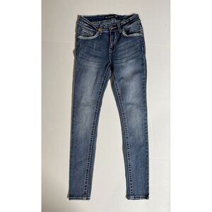 Sexy Couture‎ Mid-Rise Skinny Jeans Size 9 Embellished Pockets Denim